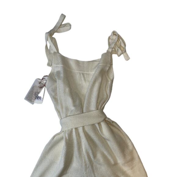 Love Shack Fancy Nala Wool and Cashmere Off White Belted Jumpsuit Size Medium - Picture 5 of 7